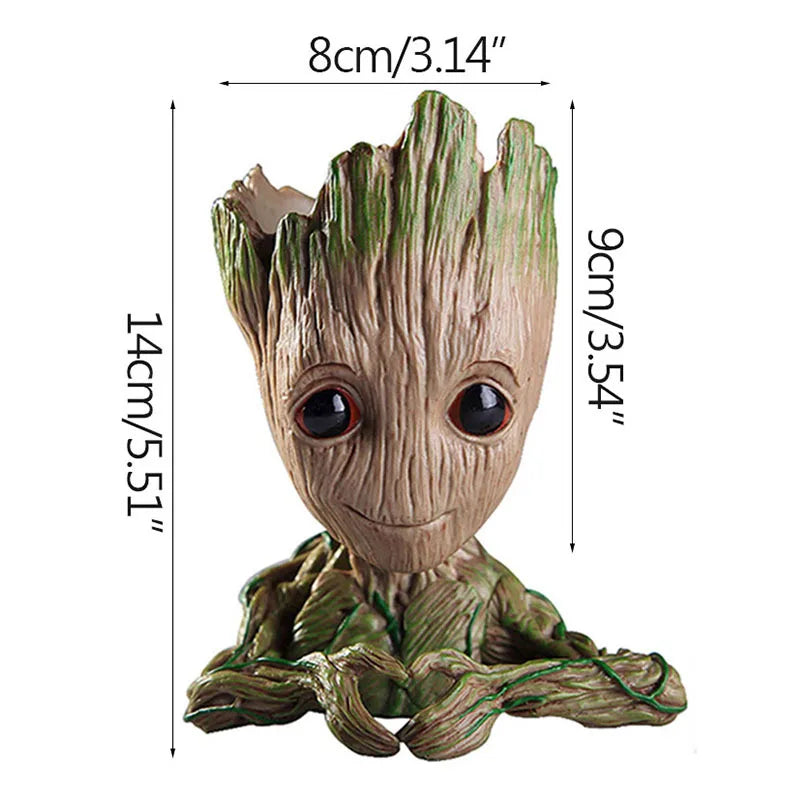 Fashion Decoration Personality Anime Character Groot Flower Ornament Baby Tree Man Figurine Office Desk Decor Miniature Model