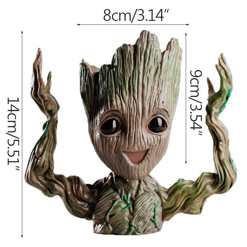 Fashion Decoration Personality Anime Character Groot Flower Ornament Baby Tree Man Figurine Office Desk Decor Miniature Model