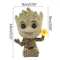 Fashion Decoration Personality Anime Character Groot Flower Ornament Baby Tree Man Figurine Office Desk Decor Miniature Model