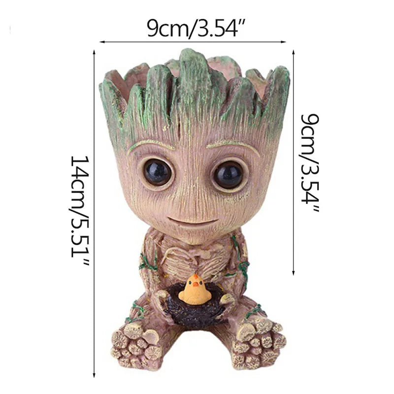 Fashion Decoration Personality Anime Character Groot Flower Ornament Baby Tree Man Figurine Office Desk Decor Miniature Model