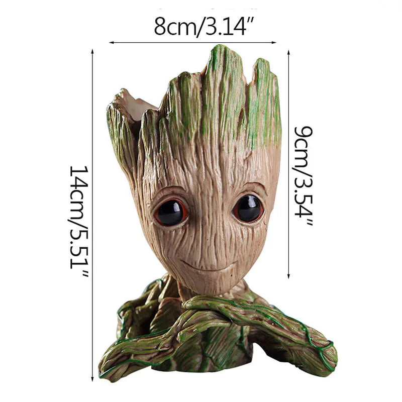 Fashion Decoration Personality Anime Character Groot Flower Ornament Baby Tree Man Figurine Office Desk Decor Miniature Model